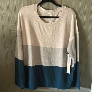 Nine Britton Cream and Gray Sweater